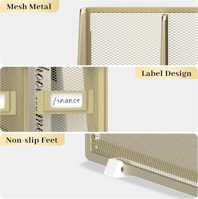 SUPEASY Desk Organizers Metal Desk Magazine File Holder - Image 4