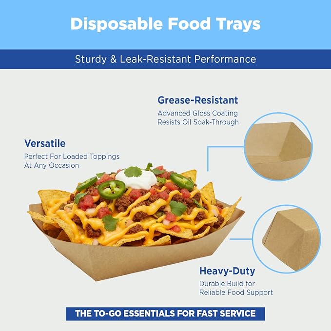 Karat FP-FT200K Kraft Paper Food Serving Tray, 2.0lb Capacity, - Image 4