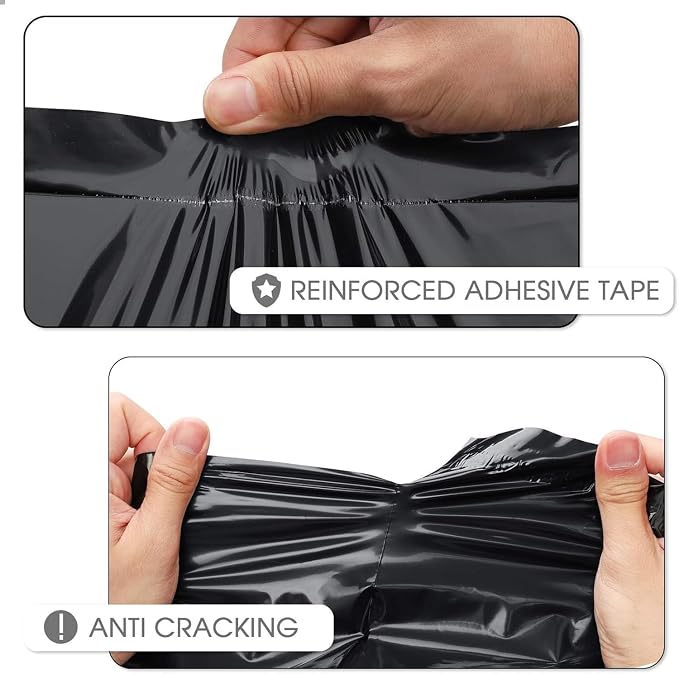 Metronic Poly Mailers 12x15.5 2000 Pack Black, Medium Size Shipping Bags Bulk - Image 3
