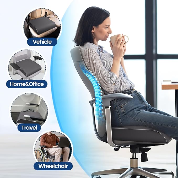 SweetSlubr Seat Cushion for Tailbone Pain Relief, Office Chair Cushion - Image 6