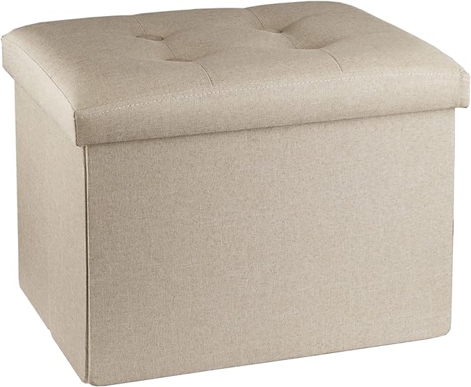 ALASDO Ottoman Storage Ottoman Footrest Stool Foldable Foot Rest Footstool Bench by ALASDO
