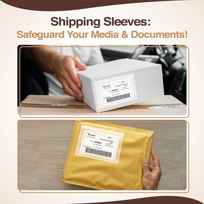 7x10 Shipping Label Sleeves 500 Pack-Strong Adhesive Back - Image 6