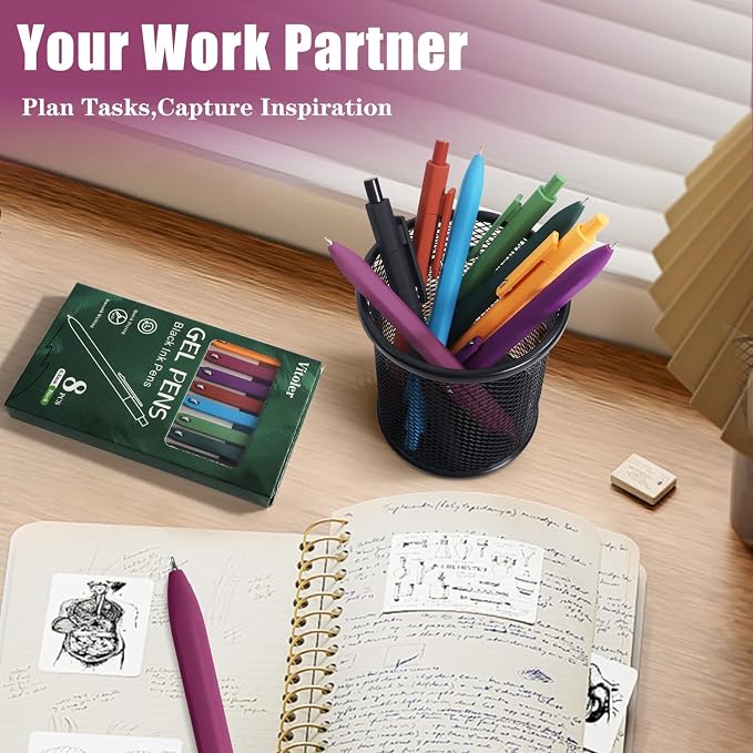 Vitoler Black Ink Gel Pens, For Teachers, For Nurses, Quick dry, Liquid Ink - Image 6
