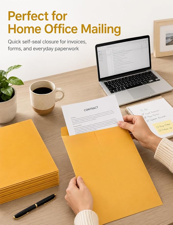 9x12 Manilla Envelopes Self Seal, 20 Pack - Image 4
