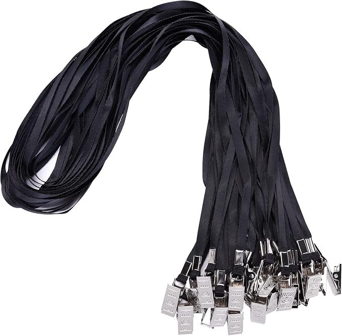 Wisdompro Lanyard with Clip, 30 Pack of 17 inch Blank Flat Nylon Neck Strap by Wisdompro
