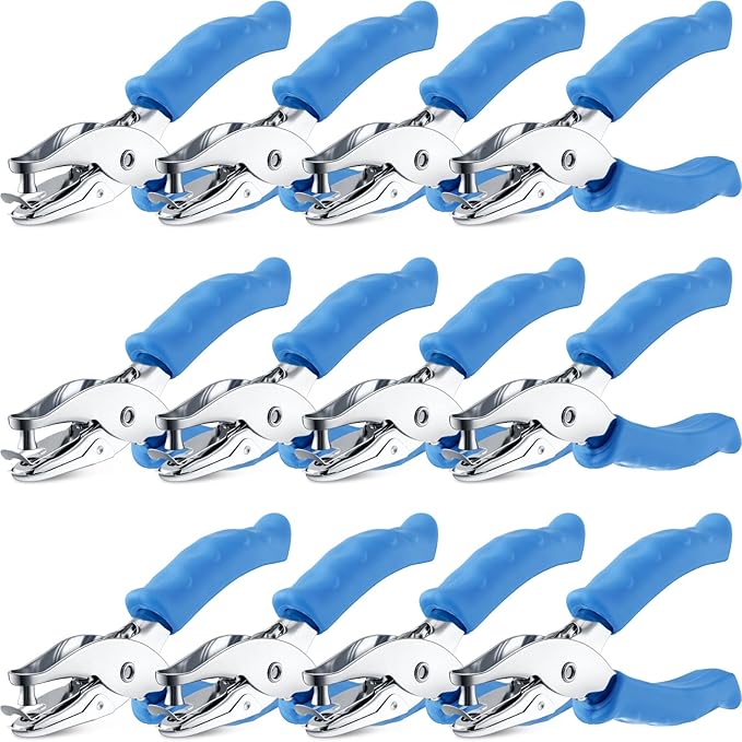 Chumia 12 Pieces Single Hole Punch Handheld 1/4 Inch Hole Paper Punch by Chumia