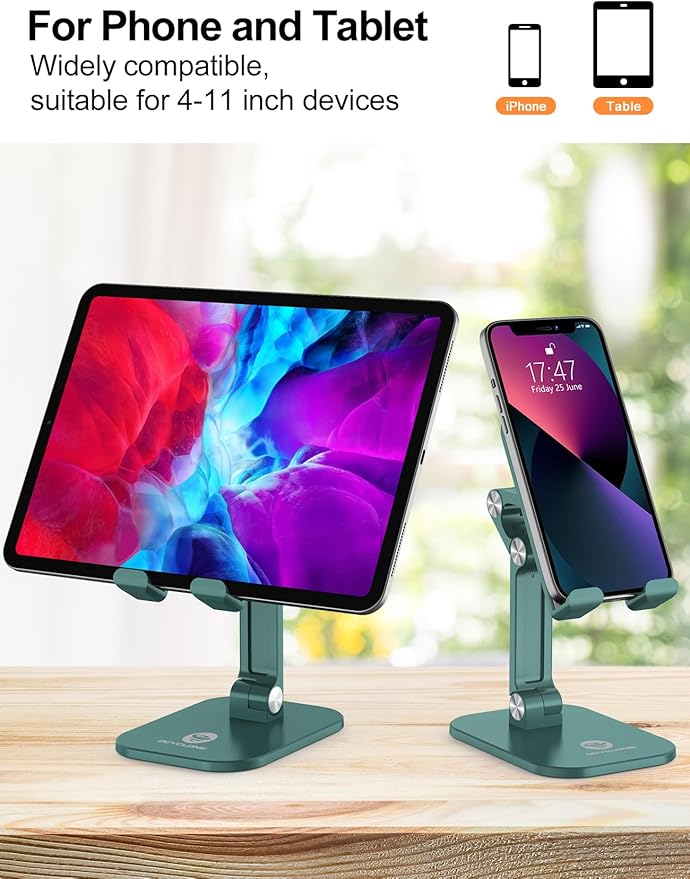 OCYCLONE Phone Stand, Adjustable Height and Angle Foldable Cell Phone Stand - Image 4