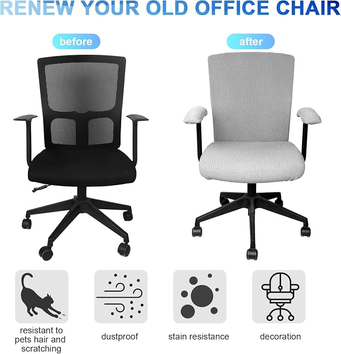 Tallew 4 Pcs Office Chair Covers Set Computer Universal Protective Stretchable - Image 5