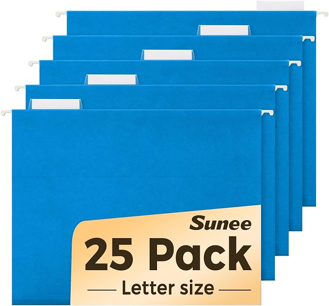 SUNEE 25 Pack Hanging File Folders, Hanging File Folders Letter Size by SUNEE