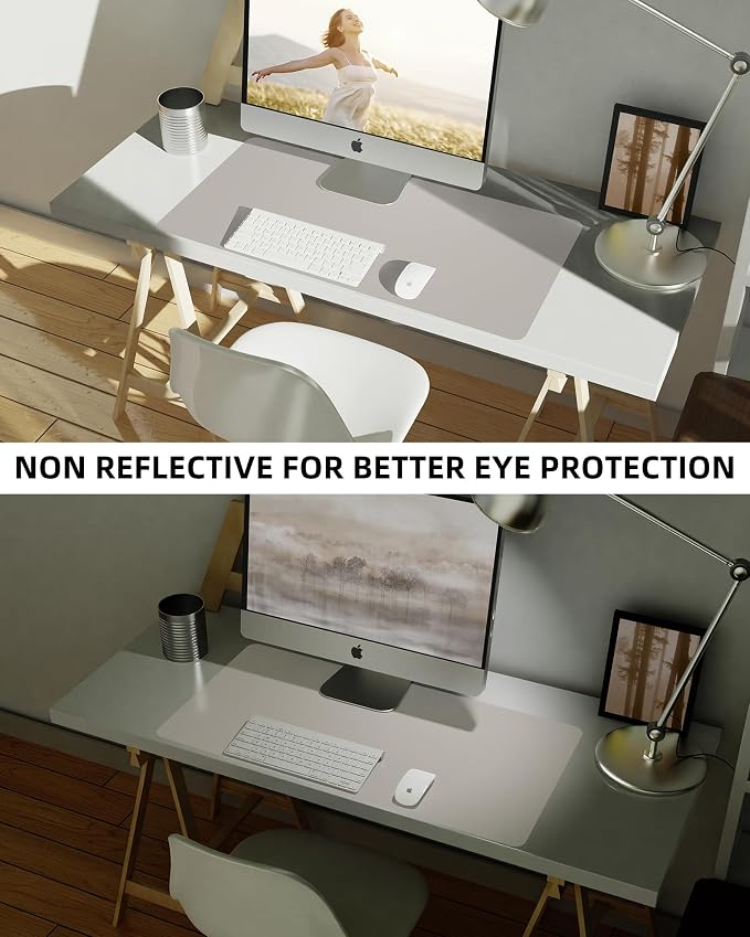 Leather Desk Pad Blotter, Mouse Pad, Office Desk Mat, Non-Slip PU Leather Desk - Image 6