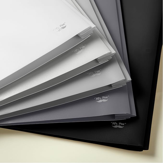 Mr. Pen- Plastic Folders with Pockets and Prongs, 5 Pack, Letter Size | - Image 6
