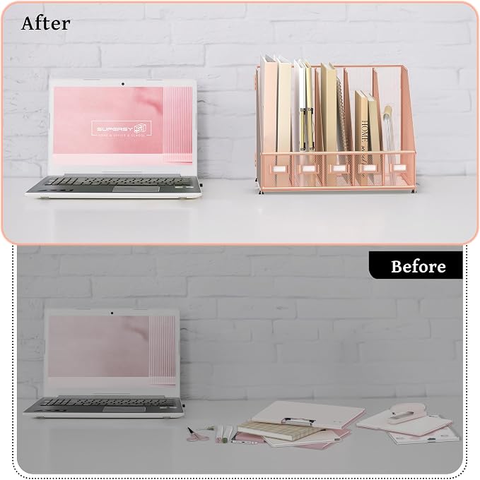 SUPEASY Desk Organizers Metal Desk Magazine File Holder - Image 5