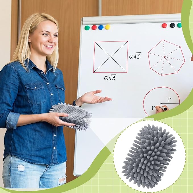 Zonon 8 Pieces Dry Erase Eraser Microfiber Shag Washable Whiteboard Eraser - Image 4