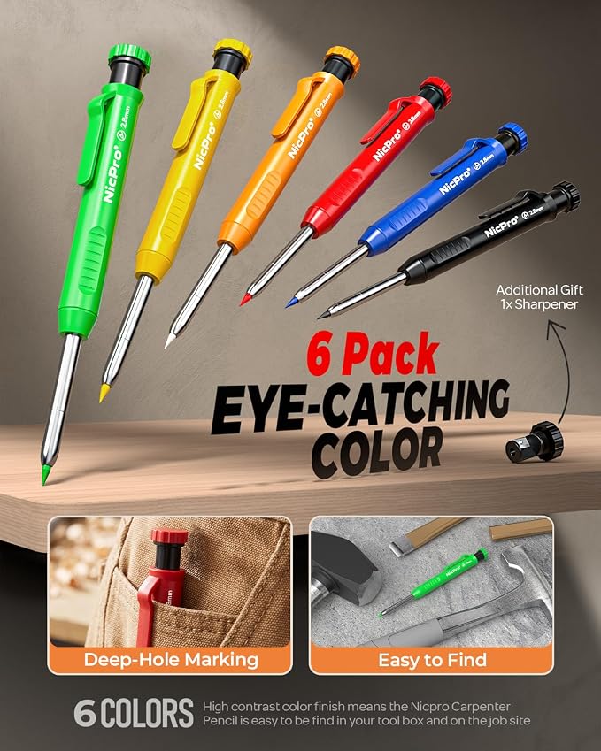 Nicpro 12 Pack Carpenter Pencil - Image 5