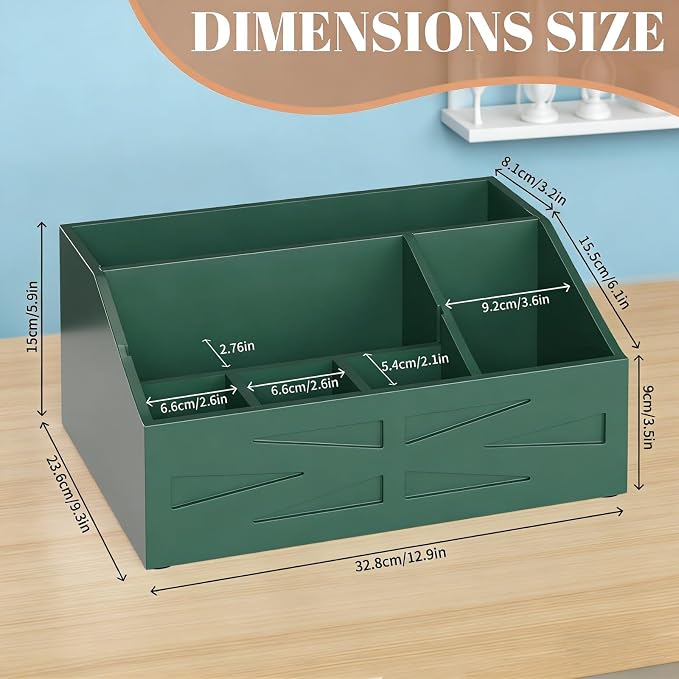 Wood Mail Organizer Countertop, Farmhouse Desk and Kitchen Countertop Storage - Image 4