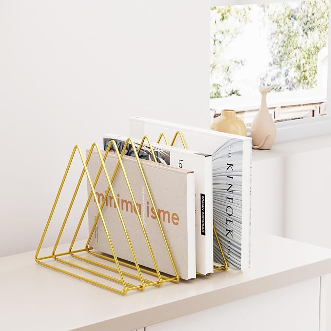 Urban Deco Triangle Desk Organizers Metal Wire Magazine Holder 7 Sections - Image 3