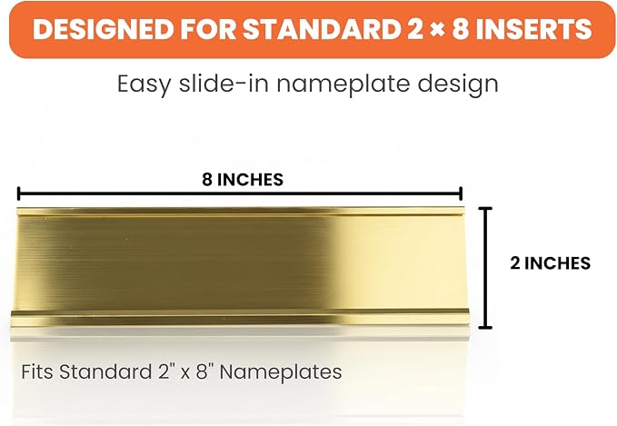 2" x 10" Aluminum Office Desk Nameplate Sign Holder 1 Pack - Image 9