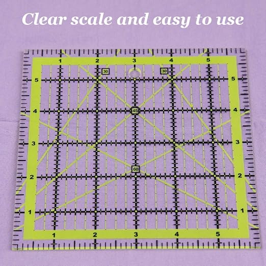 UOOU Quilting Ruler 1 Pack, Square Quilting Rulers Fabric Cutting Ruler Acrylic - Image 5