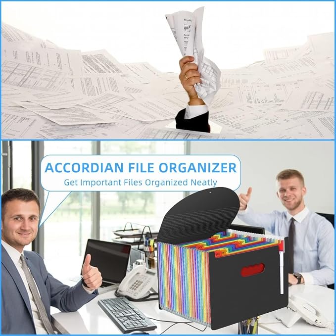 24 Pockets Expanding File Folder, Accordion File Organizer, Document Organizer - Image 7