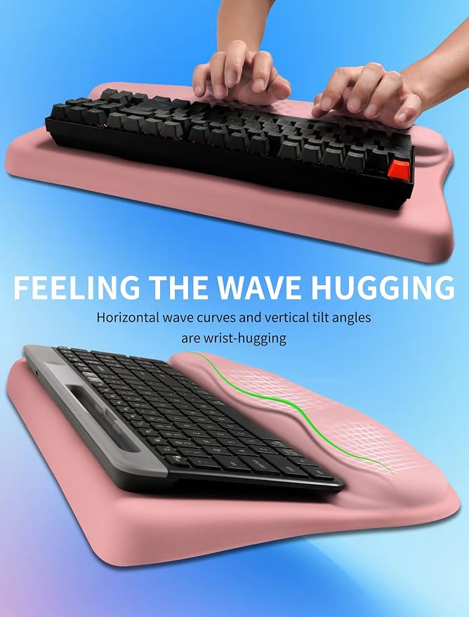 Ergonomic Wave Wrist Rest with Keyboard Stand, Cushioned Palm Rest, Comfortable - Image 4