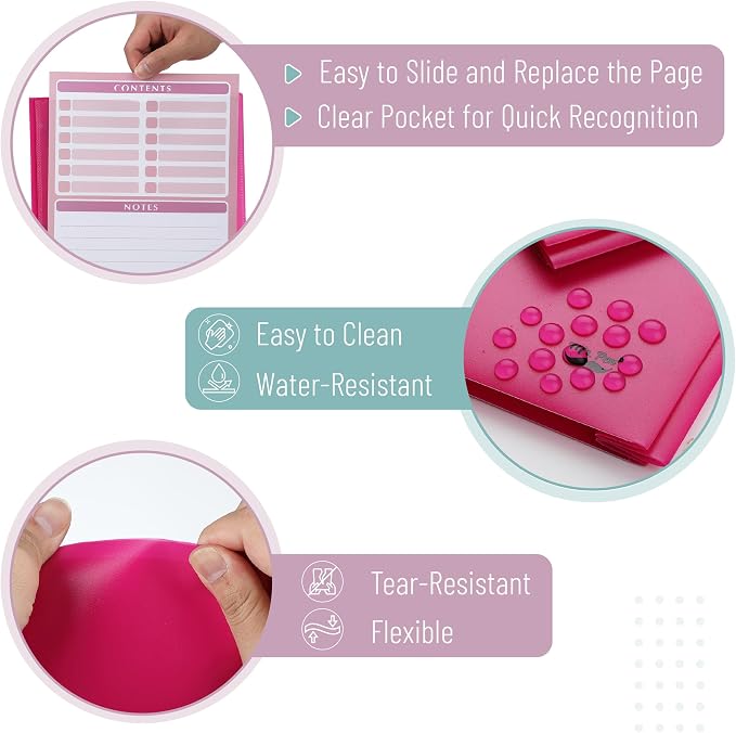 Mr. Pen- Plastic Folders with Pockets and Prongs, 24 Pack, Letter Size | Magenta - Image 5