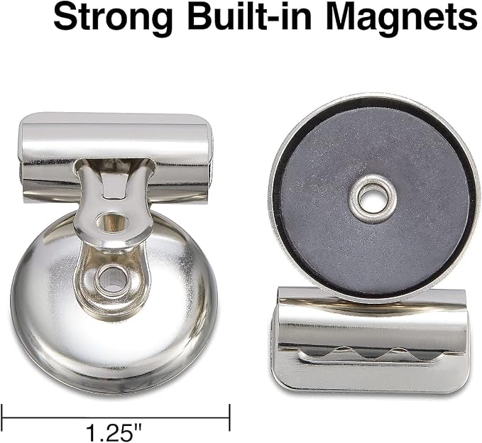 Staples Magnetic Bulldog Clips, 1.25" Width, Metallic Finish, 54 Pack – - Image 2