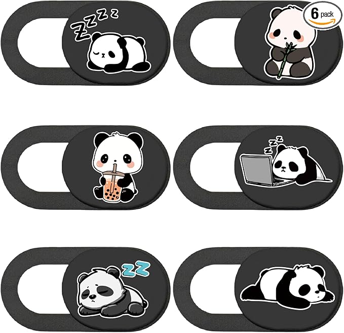 6Pcs Laptop Camera Covers Webcam Camera Cover Panda Pattern Privacy Security by PRESSINART