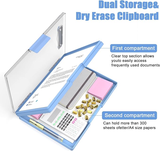 Hongri Clipboard with Storage, Heavy Duty with Dual Compartment, Smooth Writing - Image 4