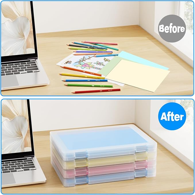 4 Pack A4 File Box Paper Organizers Holder, Transparent Document Paper Project - Image 6