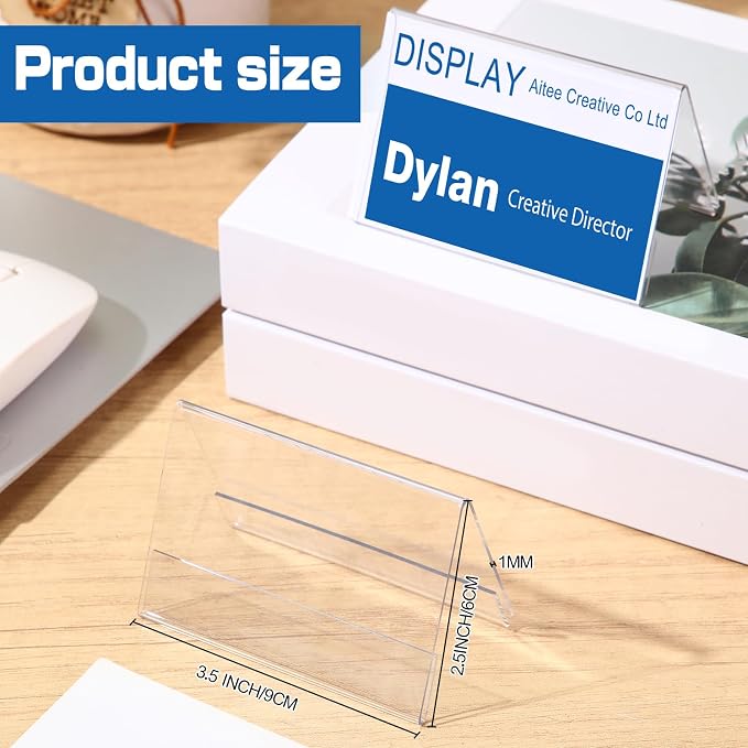 Vicenpal Acrylic Name Plate for Desk, PVC Names Tent Card Holder, Table Sign - Image 2