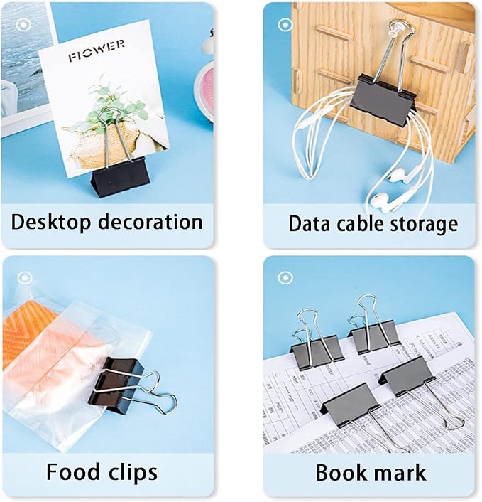Large Binder Clips 1.6 Inch, Binder Clips Large Size, Big Paper Clips Clamps - Image 5