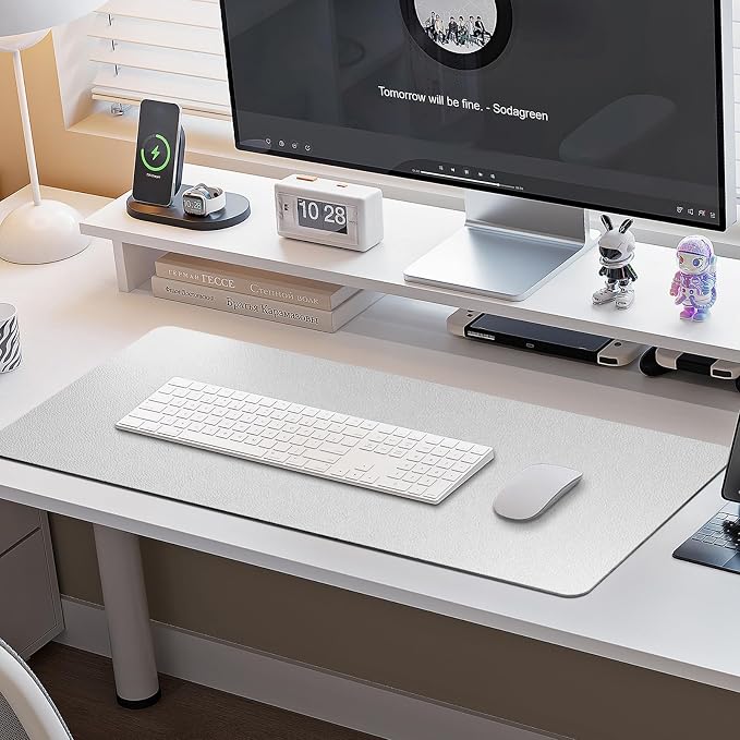 Boutilon Leather Desk Pad Protector, Non-Slip Mouse Pad, Laptop Desk Pad - Image 6