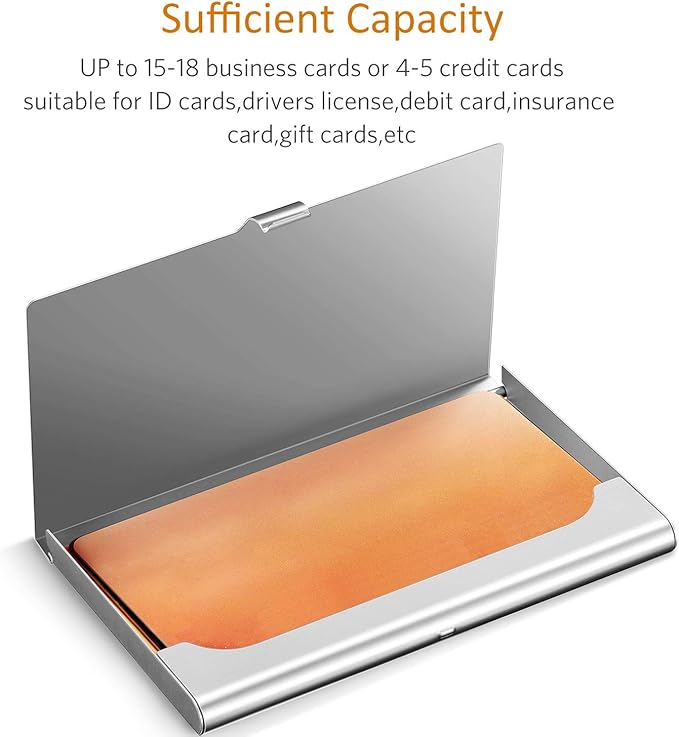 Leinuosen 6 Pcs Metal Business Card Holder Aluminum Business Card Case Flip - Image 6