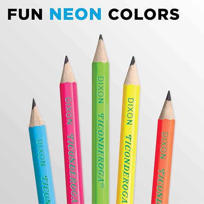 Ticonderoga Wooden Pencils, Pre-Sharpened #2 HB Soft, Neon Colors - Image 5