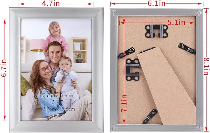 Giftgarden 5x7 Picture Frame Silver Set of 12 - Image 3