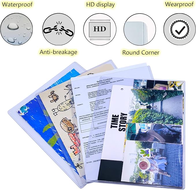 14 PCS 8.5" x 11" Rigid Print Protectors, Plastic Paper Sheet Protectors - Image 4