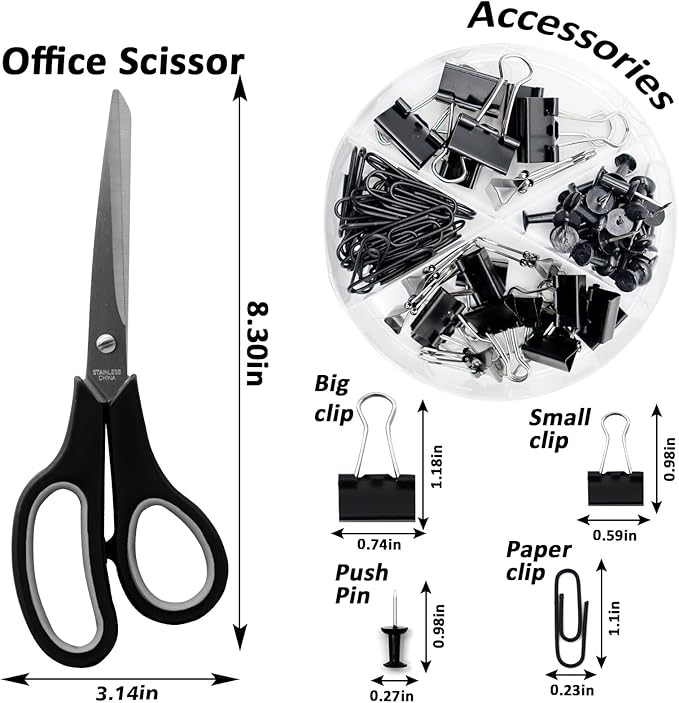 Black Office Supplies, Stapler and Tape Dispenser Set, Gift - Image 3