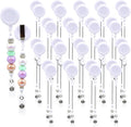 15pcs White Beadable Badge Reels Making Kits by Unknown
