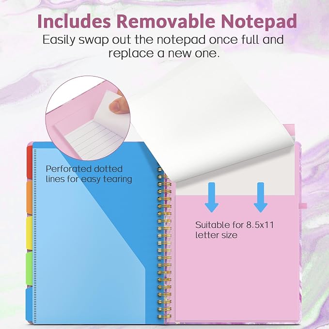 Sooez Clipboard with Storage, Foldable Spiral Clipboard Folio with Refillable - Image 5