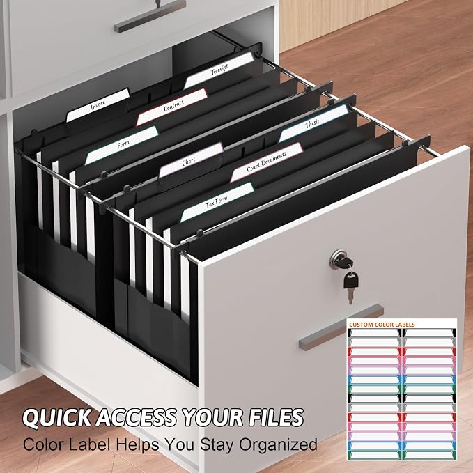 Plastic Extra Capacity Hanging File Folders, 6 Pack Heavy Duty 4" Expandable - Image 5
