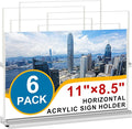 Arrobust Acrylic Sign Holder 8.5x11 Inches 6 Pack Horizontal, T -Shaped Double by Arrobust