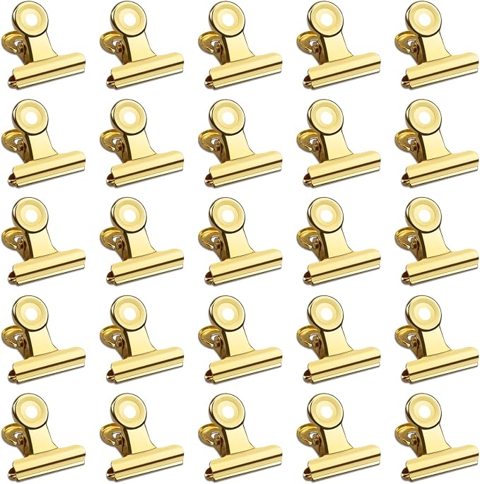 30 Pack Small Bull Clips 0.87 Inch Mini Metal Hinge Clips Binder Paper Hinge by Orcielo