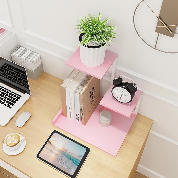 ELITEROO Desktop Shelf, Aesthetic Desk Organizer Table Top Mini Bookshelf - Image 9