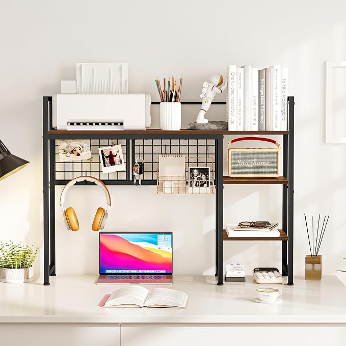 Snughome Desk Shelf, 38.6" Desktop Organizer Shelf, Desk Hutch - Image 4