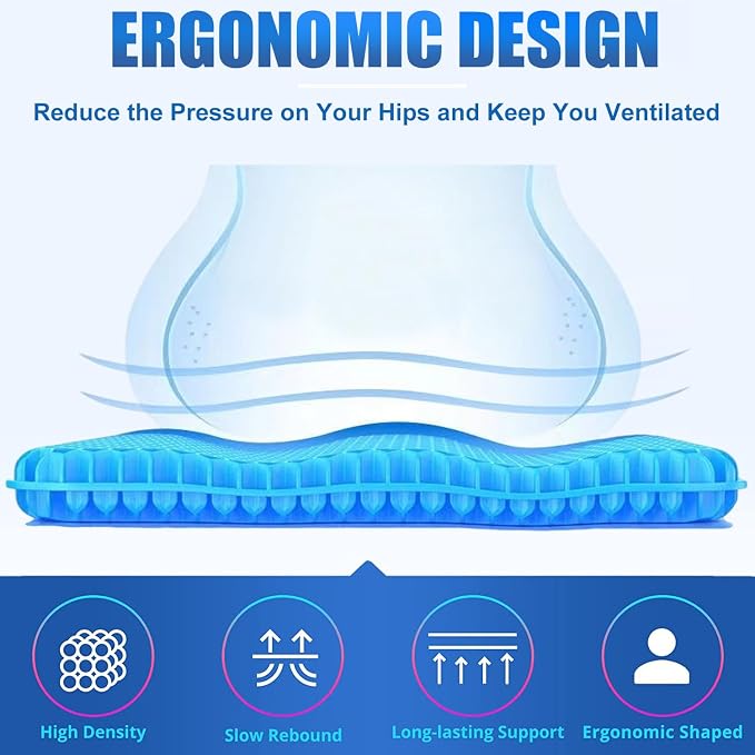Gel Seat Cushion for Long Sitting Pressure Relief -Wheelchair Cushion for - Image 4