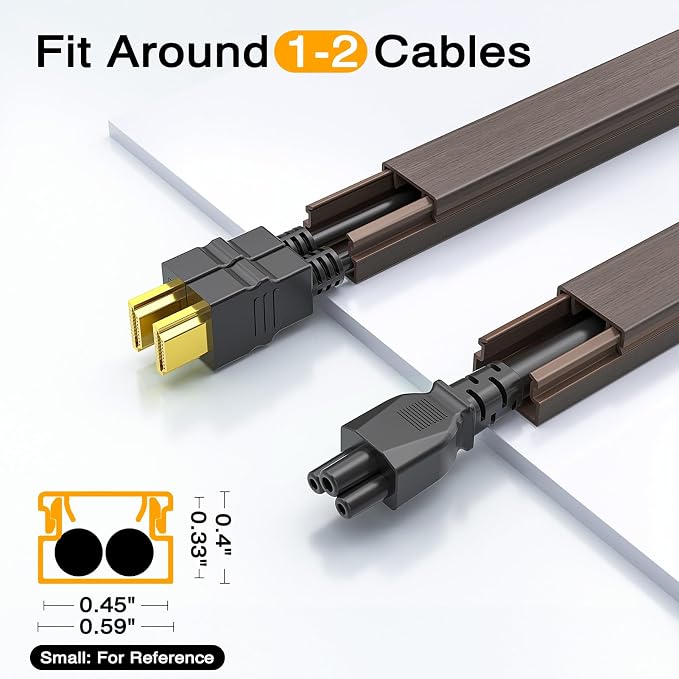 Delamu 157in Cord Covers for Wires on Wall, One-Cord Cord Hider, TV Cord Hider - Image 4