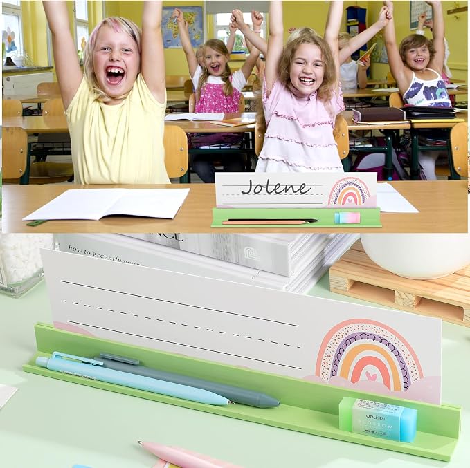 24 Pcs Color Classroom Desk Name Plates Holder, Name Tag Holders - Image 5