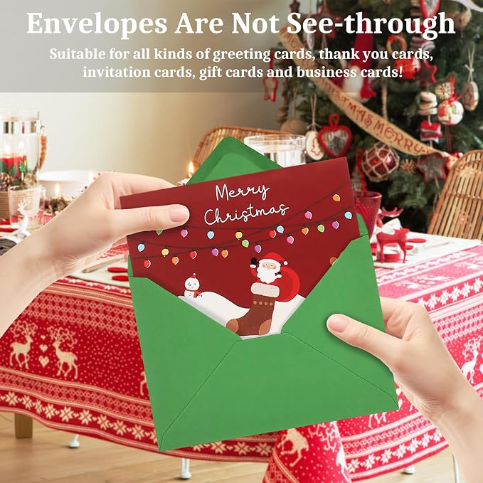 200 Pack A7 Envelopes, 5.24 x 7.24 in Christmas Envelopes - Image 5