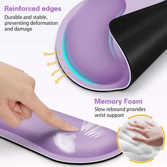 Mouse Pad with Wrist Rest Set, 3-in-1 Wrist Support Mousepad Set, Gaming Mat - Image 3