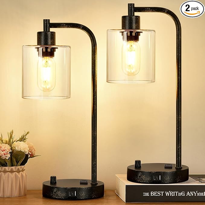 Set of 2 Industrial Table Lamps by BringBrightnesstoYourLife